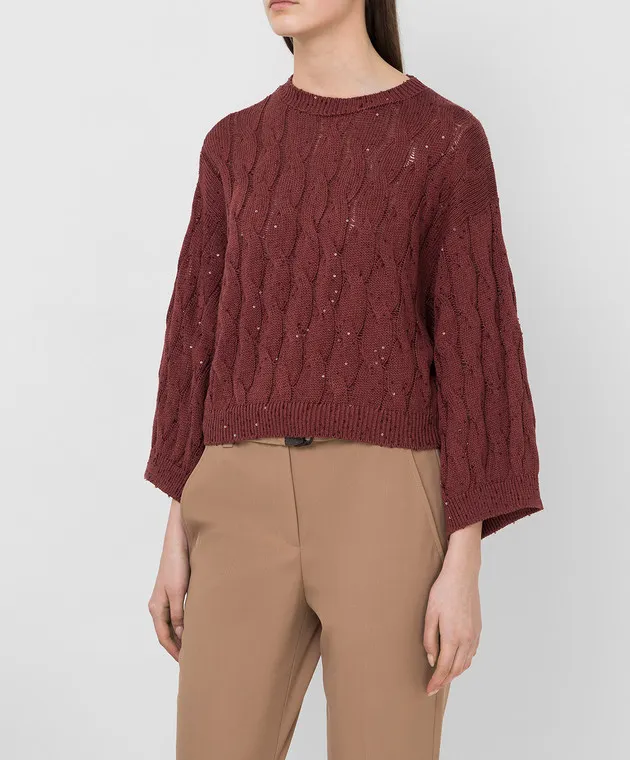 Brunello Cucinelli Burgundy sweater