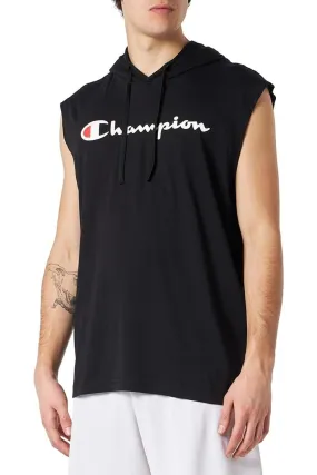 Camiseta champion negra tirantes legacy logo hooded tee