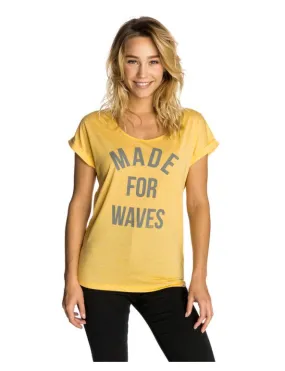 Camiseta Mujer RIP CURL manga corta Vapor Cool Made For Waves Tee Ref. gtete4 Amarilla mostaza