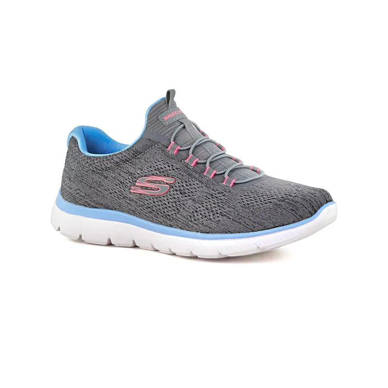 Champion Deportivo Skechers Summits Fun Flair Wide Fit Horma Ancha Grey