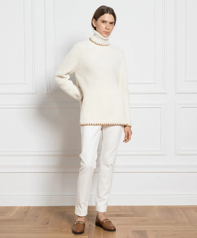 Enrico Mandelli White cashmere sweater