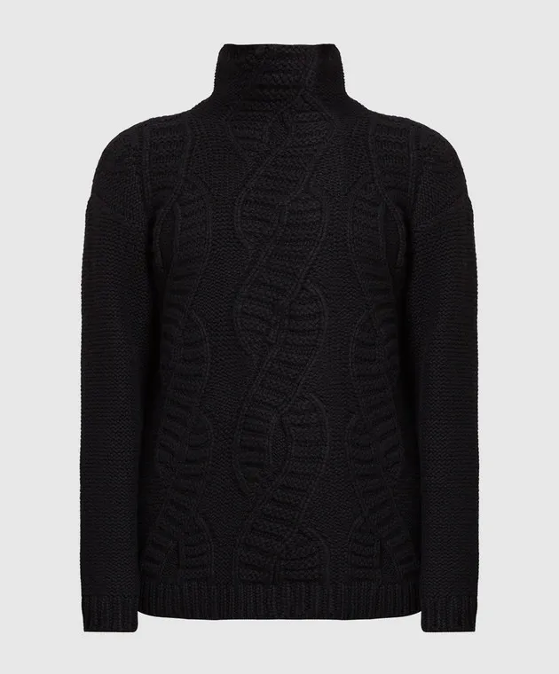 Kiton Black cashmere sweater