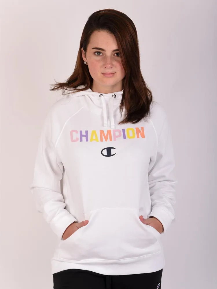 Polera para Mujer CHAMPION SIN ZIP POWERBLEND HOODIE - POP COLOR LOGO 045