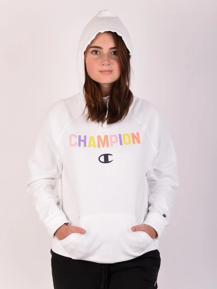 Polera para Mujer CHAMPION SIN ZIP POWERBLEND HOODIE - POP COLOR LOGO 045