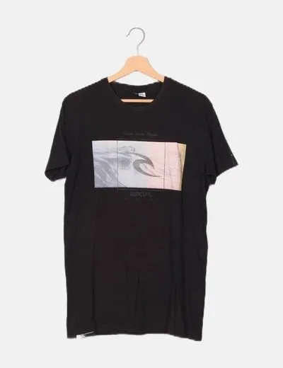 Rip Curl Camiseta negra print manga corta