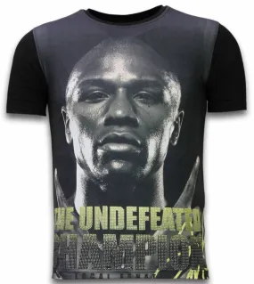 The Undefeated Champion  - Digital Rhinestone Camisetas Personalizadas - Negro