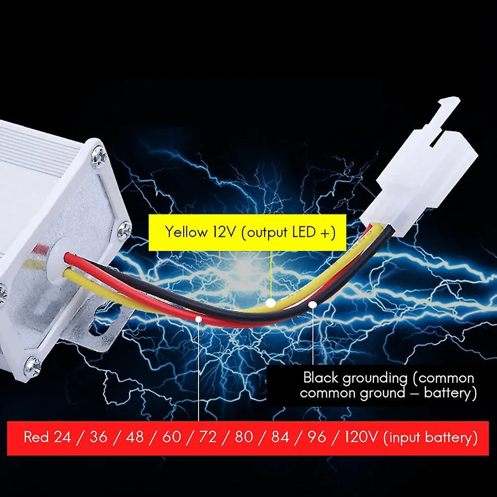 Transformador electrónico DC 36v 48v 60v 72v a 12v 10a Adaptador convertidor de bicicleta eléctrica Transf